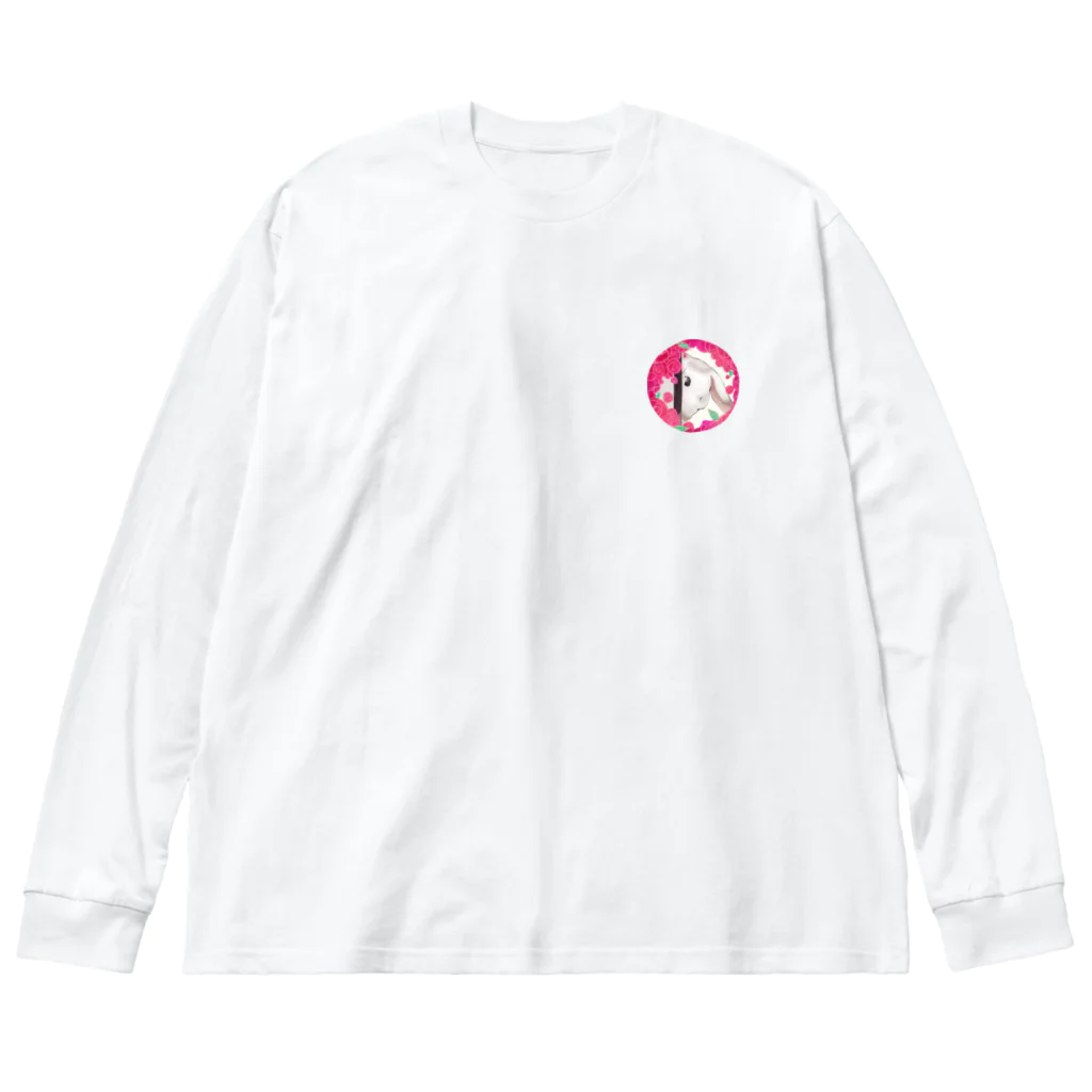 うさぎのラブ君@YouTubeのバラに囲まれたラブくん Big Long Sleeve T-Shirt