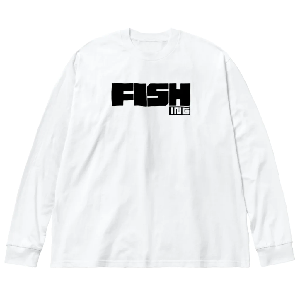 おもしろいTシャツ屋さんのFISHING　釣り　FISH　 Big Long Sleeve T-Shirt