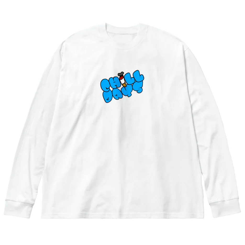 sho meの「Chill Days」 White ビッグシルエットロングスリーブTシャツ