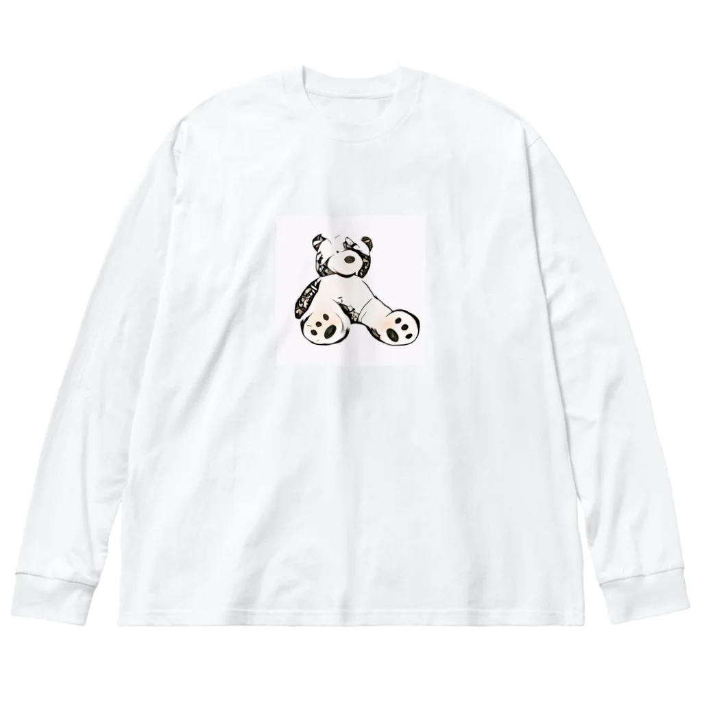 rereTの寝そべるクマ ビッグシルエットロングスリーブTシャツ