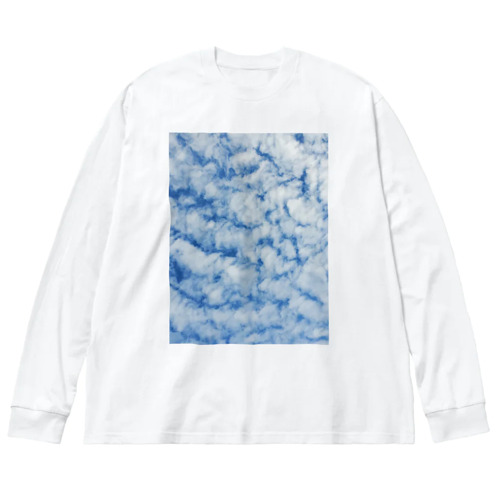 アゲハの絞り染めのような空と雲 ビッグシルエットロングスリーブTシャツ