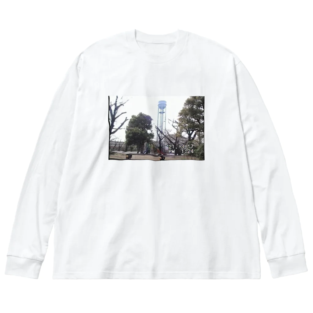 ディスク百合おんのminiDVテープ「公園と給水塔」 ビッグシルエットロングスリーブTシャツ