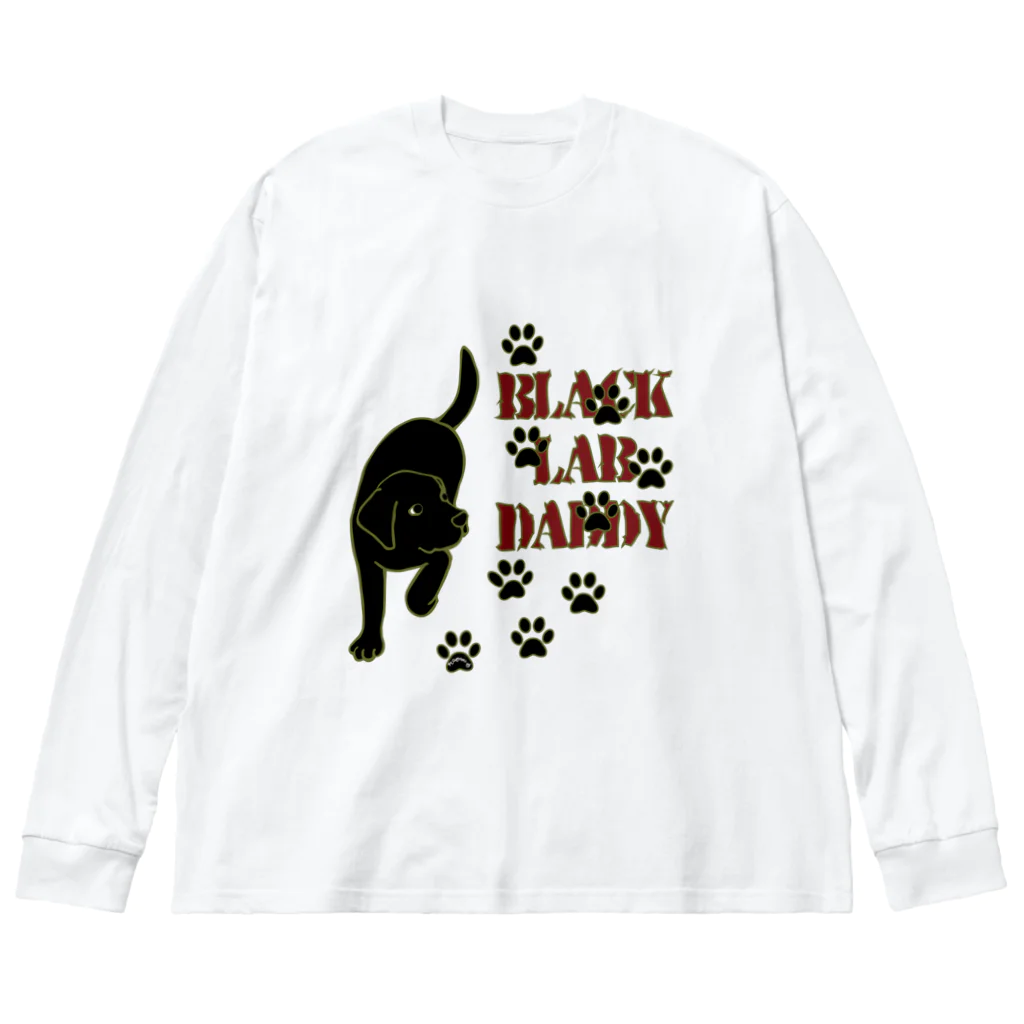 ハッピー・ラブラドールズのBlack Lab Daddy　ブラックラブラドール Big Long Sleeve T-Shirt