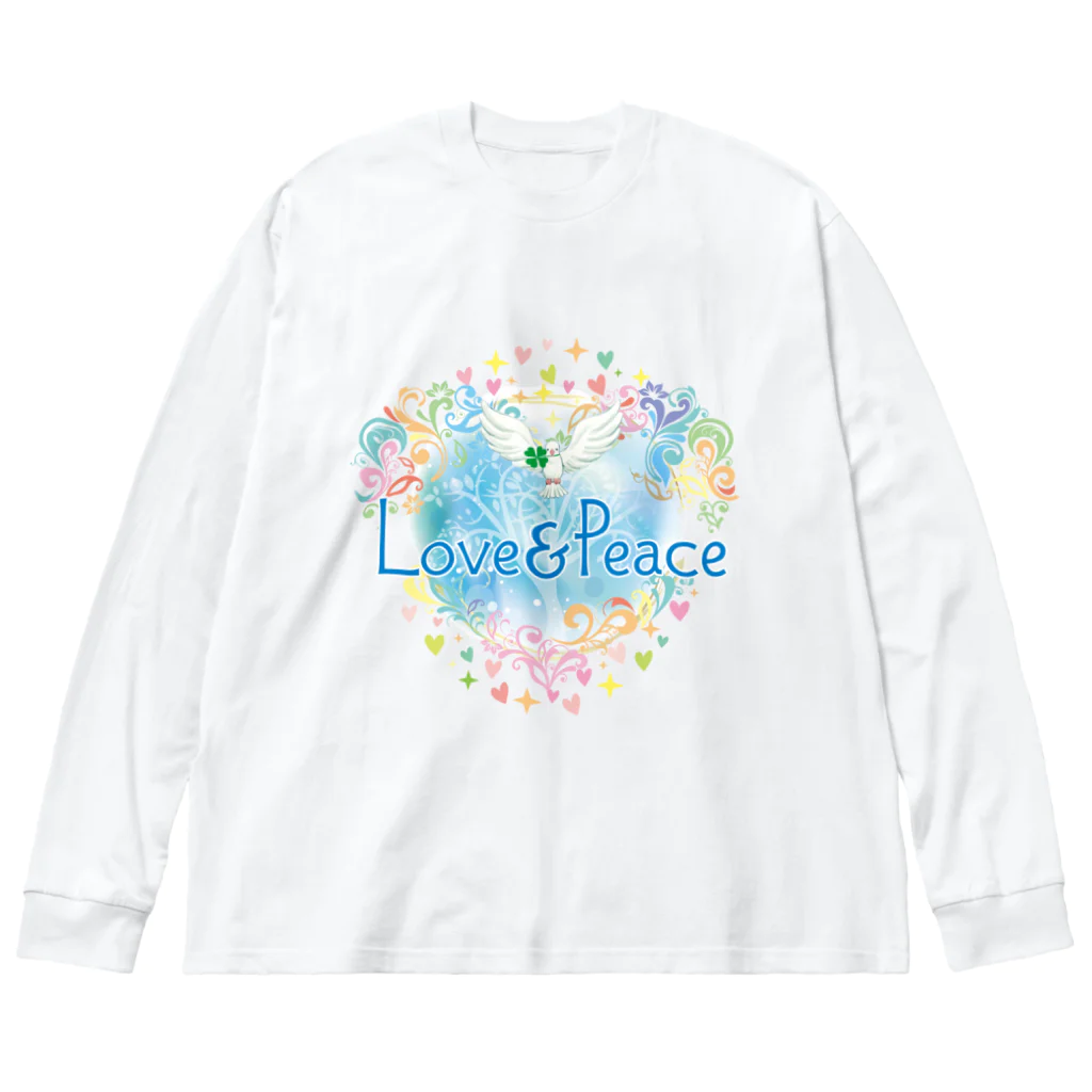 Love＆PeaceのLove＆Peace大人用ロゴ ビッグシルエットロングスリーブTシャツ