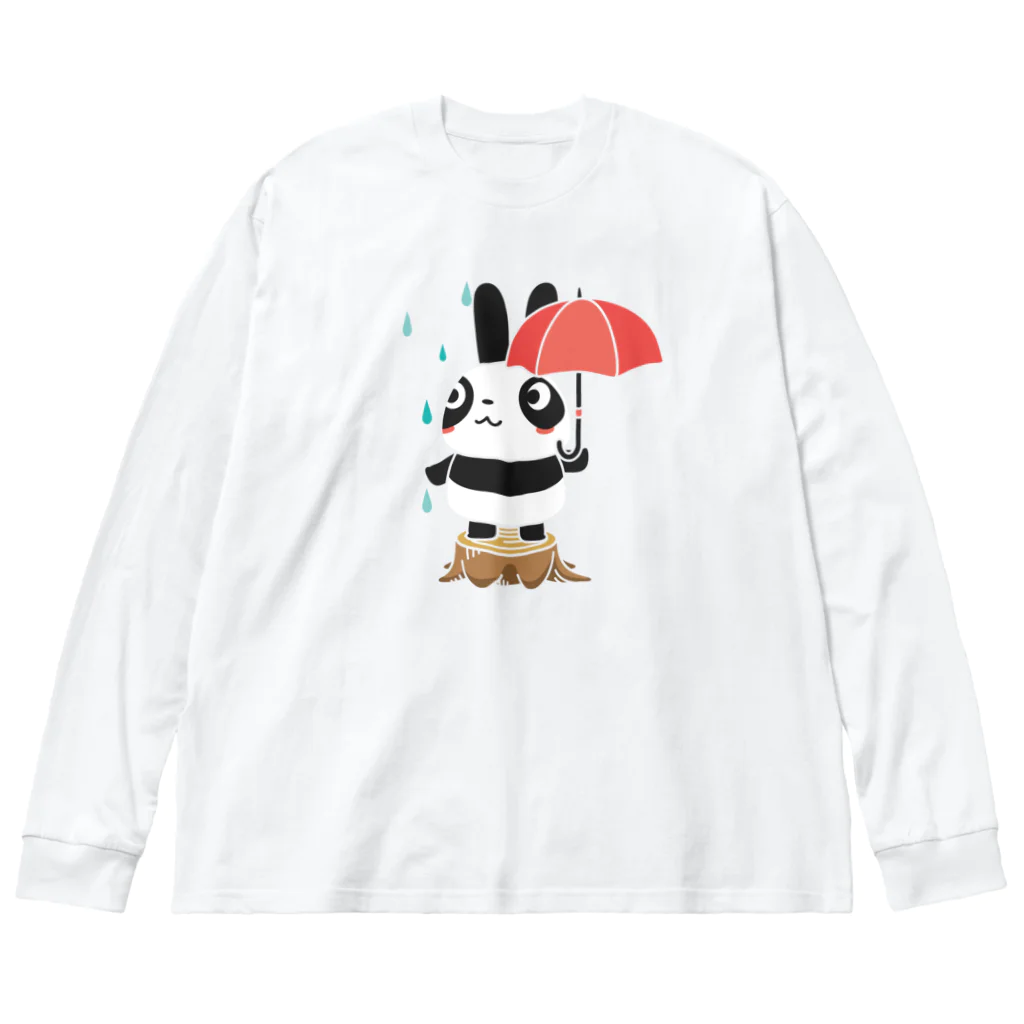 イラスト MONYAAT のラビットパンダ ビッグシルエットロングスリーブTシャツ