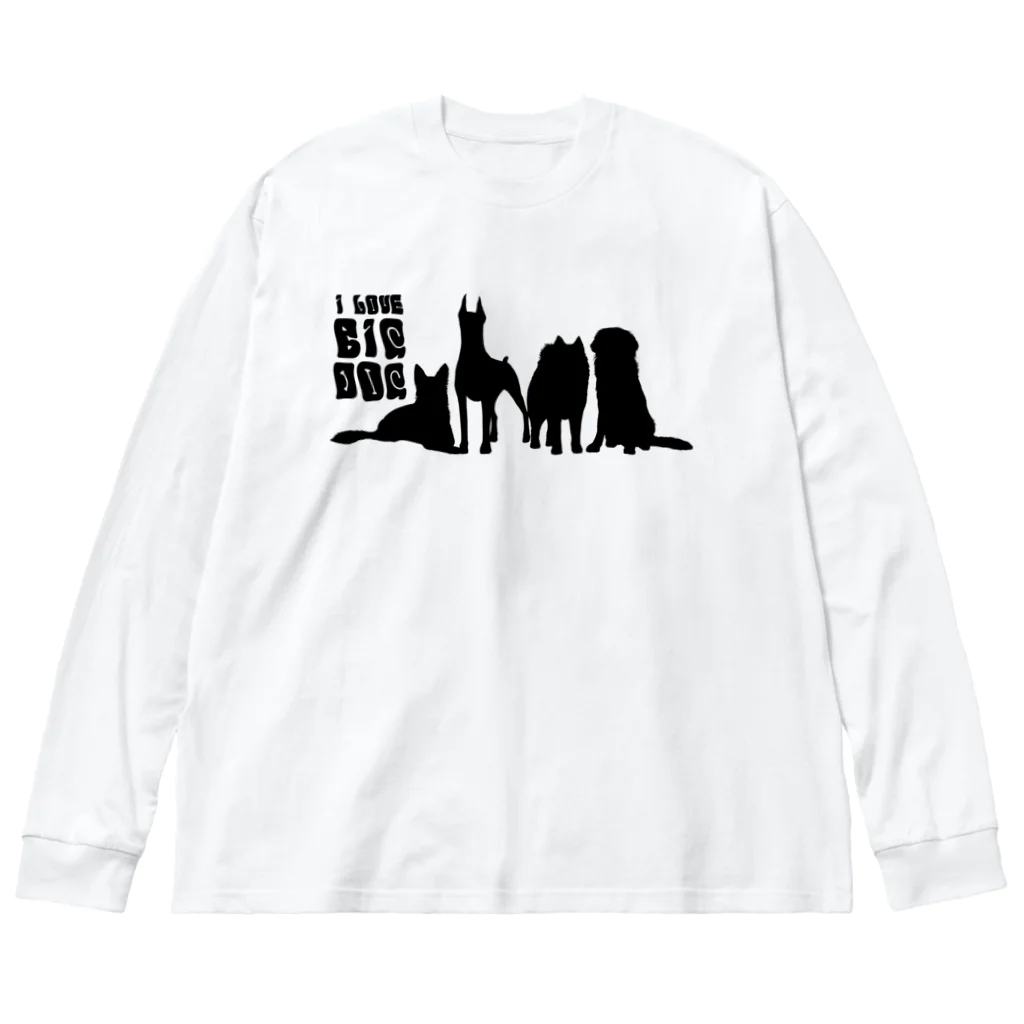 SANKAKU DESIGN STOREのI LOVE BIG DOG！ groovy/B ビッグシルエットロングスリーブTシャツ