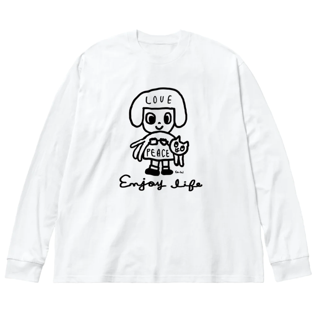 天明幸子　SUZURI  オフィシャルショップのlove & peace Big Long Sleeve T-Shirt