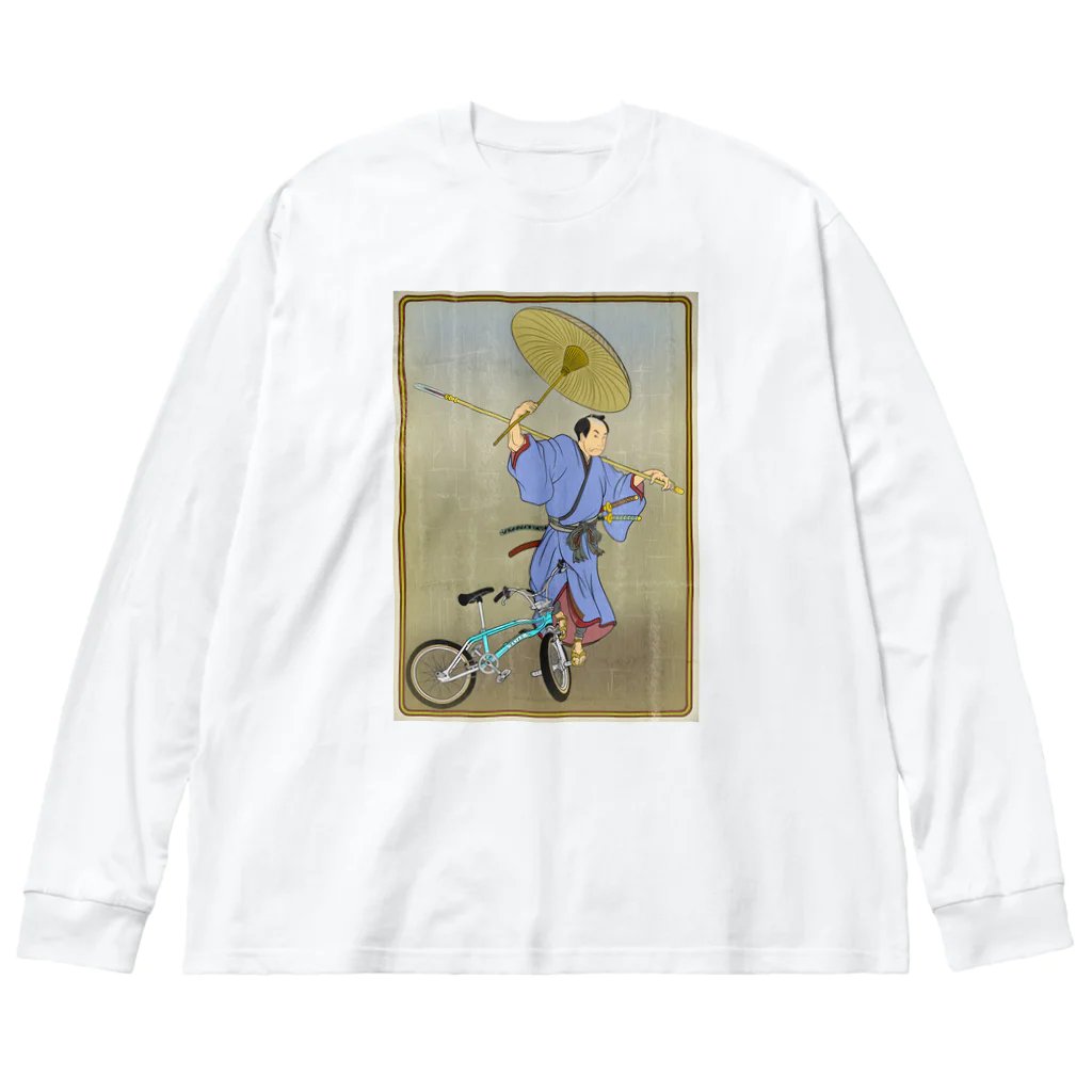 nidan-illustrationの"bmx samurai" #1 ビッグシルエットロングスリーブTシャツ