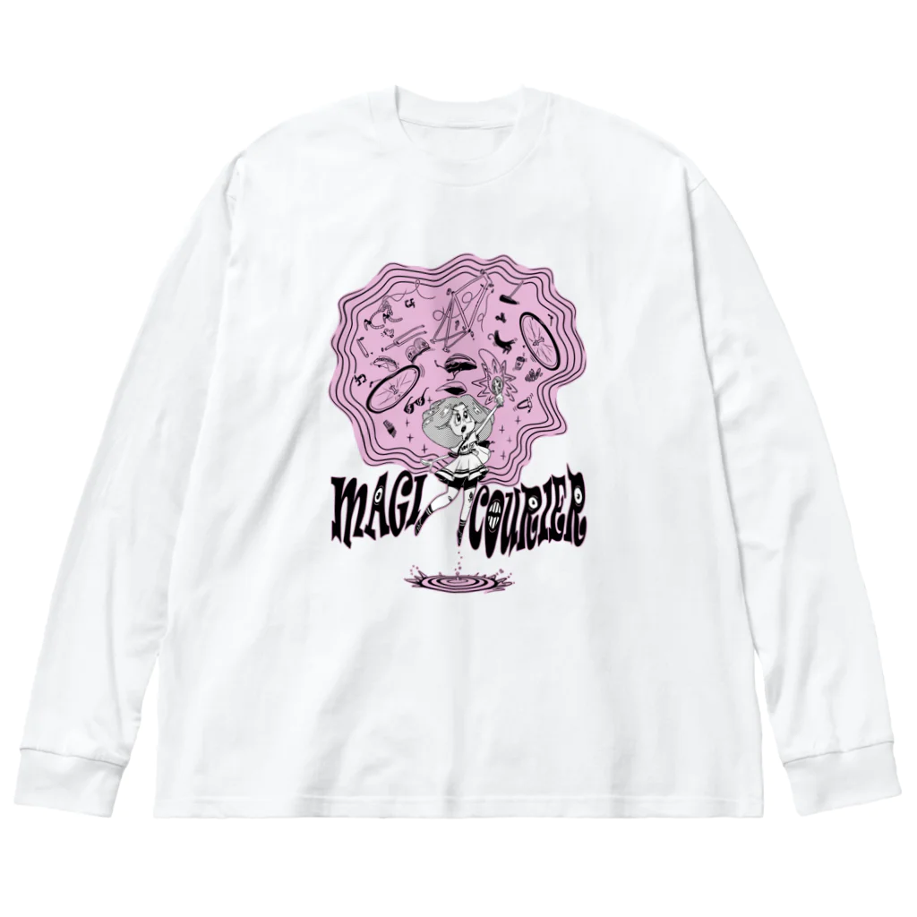 nidan-illustrationの“MAGI COURIER” pink #1 ビッグシルエットロングスリーブTシャツ