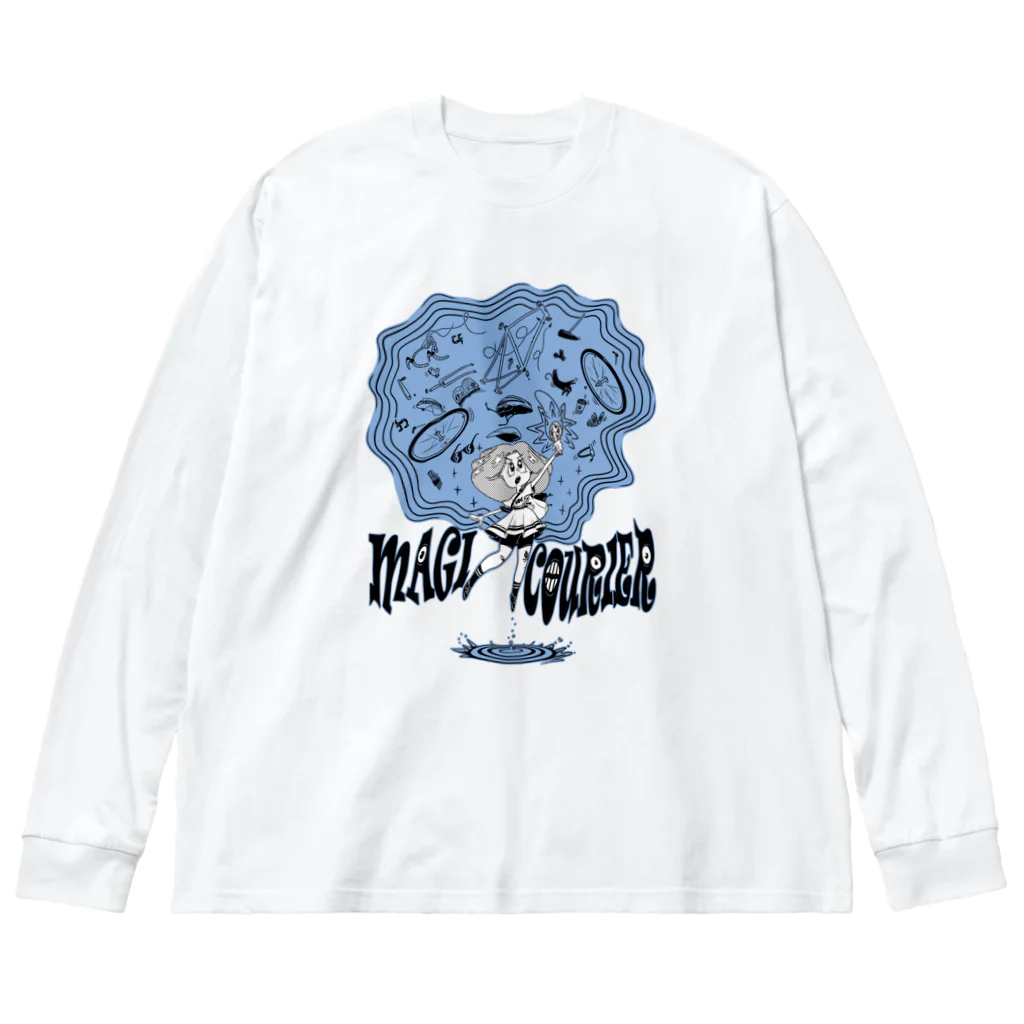 nidan-illustrationの“MAGI COURIER” blue #1 ビッグシルエットロングスリーブTシャツ