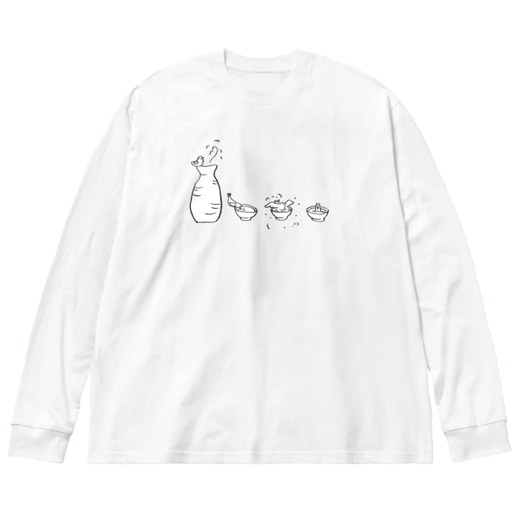 stereovisionの熱燗鳥 ビッグシルエットロングスリーブTシャツ