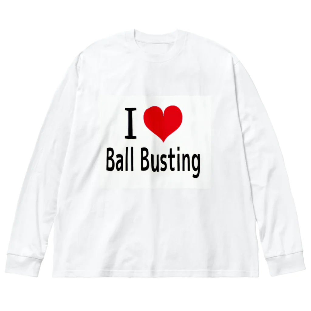 タマロー＠金蹴り・金玉責めのI LOVE Ball Busting ビッグシルエットロングスリーブTシャツ