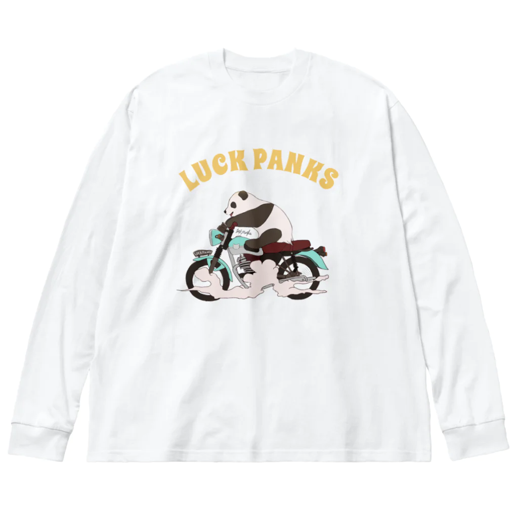 ラックパンクスのバイク乗りのパンダ ビッグシルエットロングスリーブTシャツ