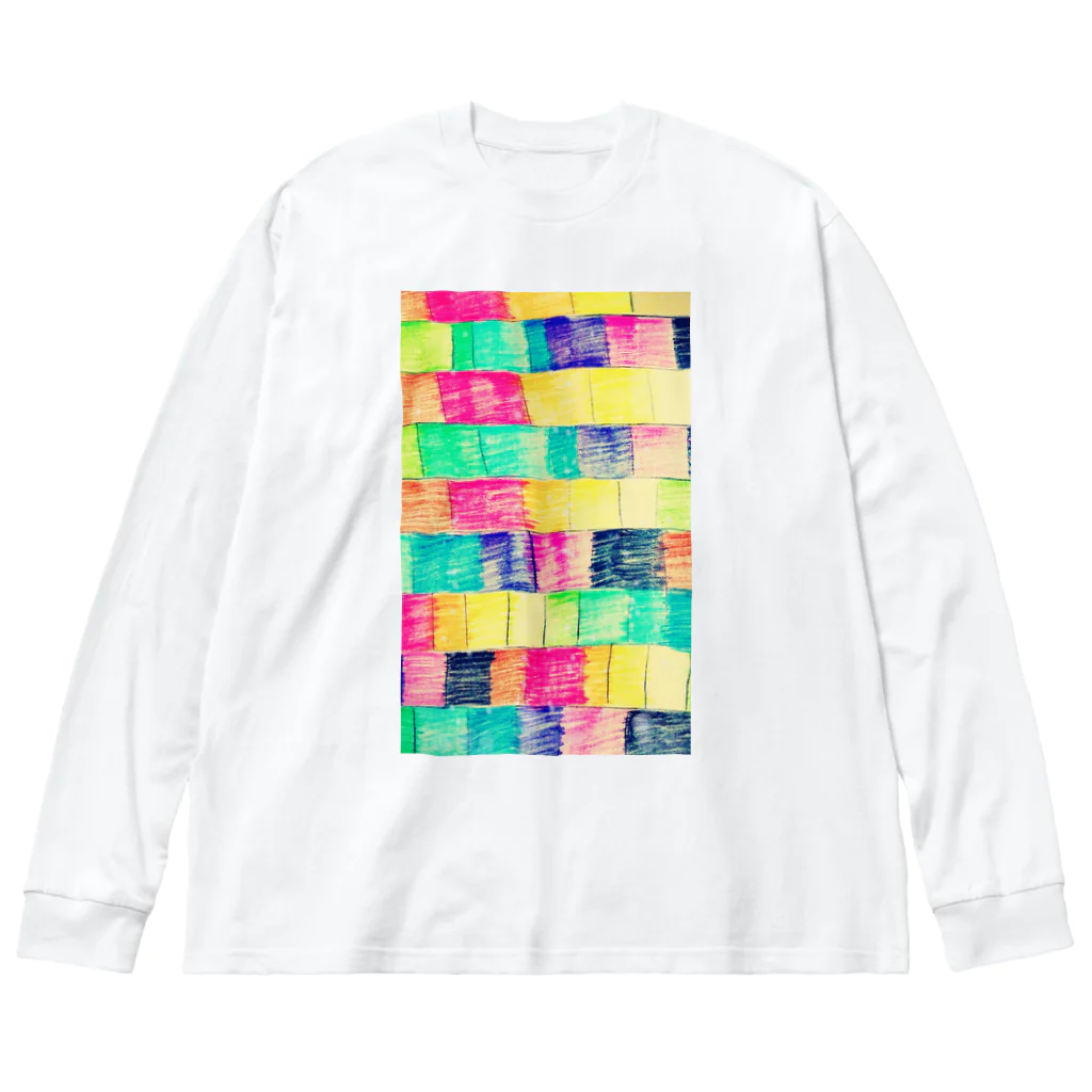 rice111のレンガ柄 Big Long Sleeve T-Shirt