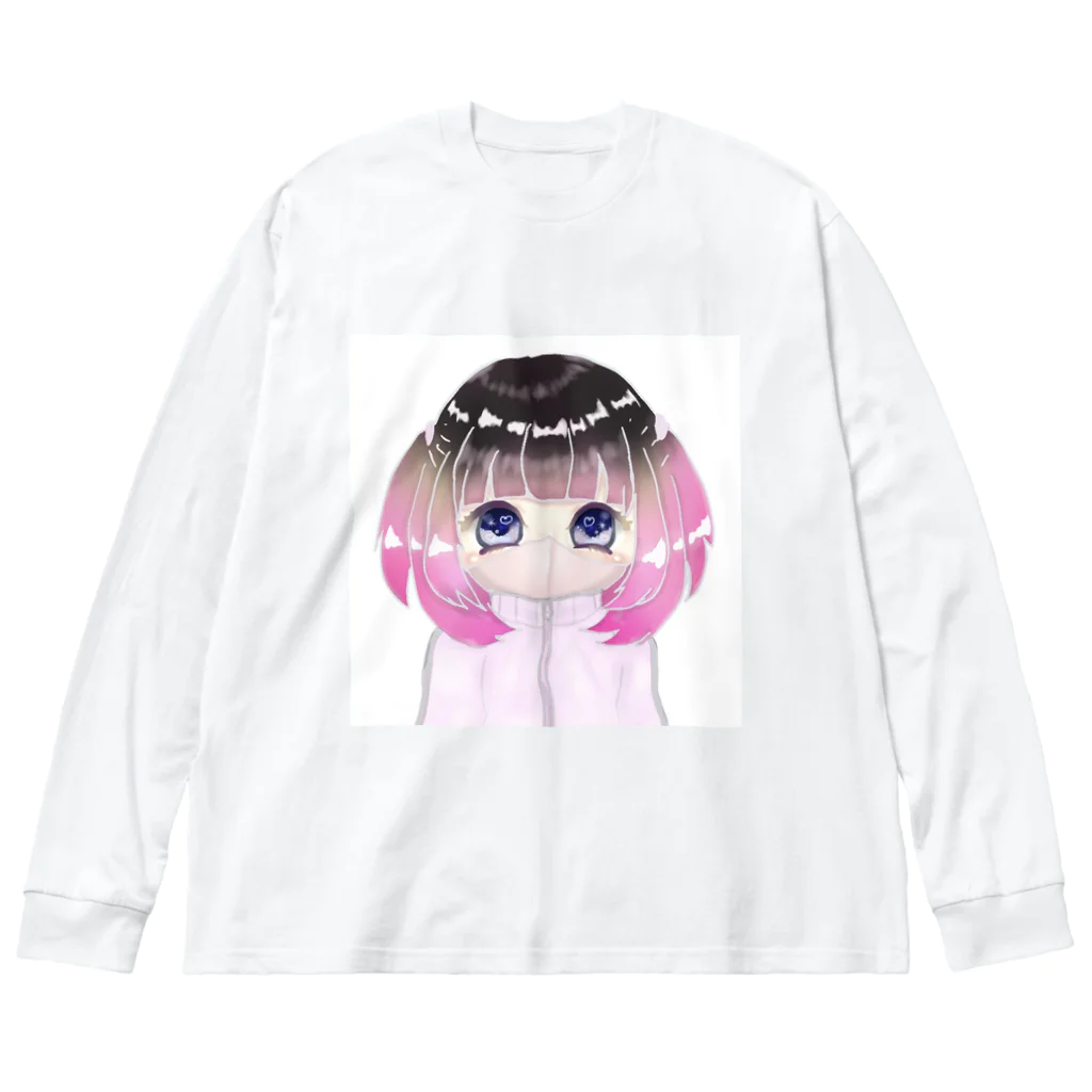 p53のピンクプリン ビッグシルエットロングスリーブTシャツ