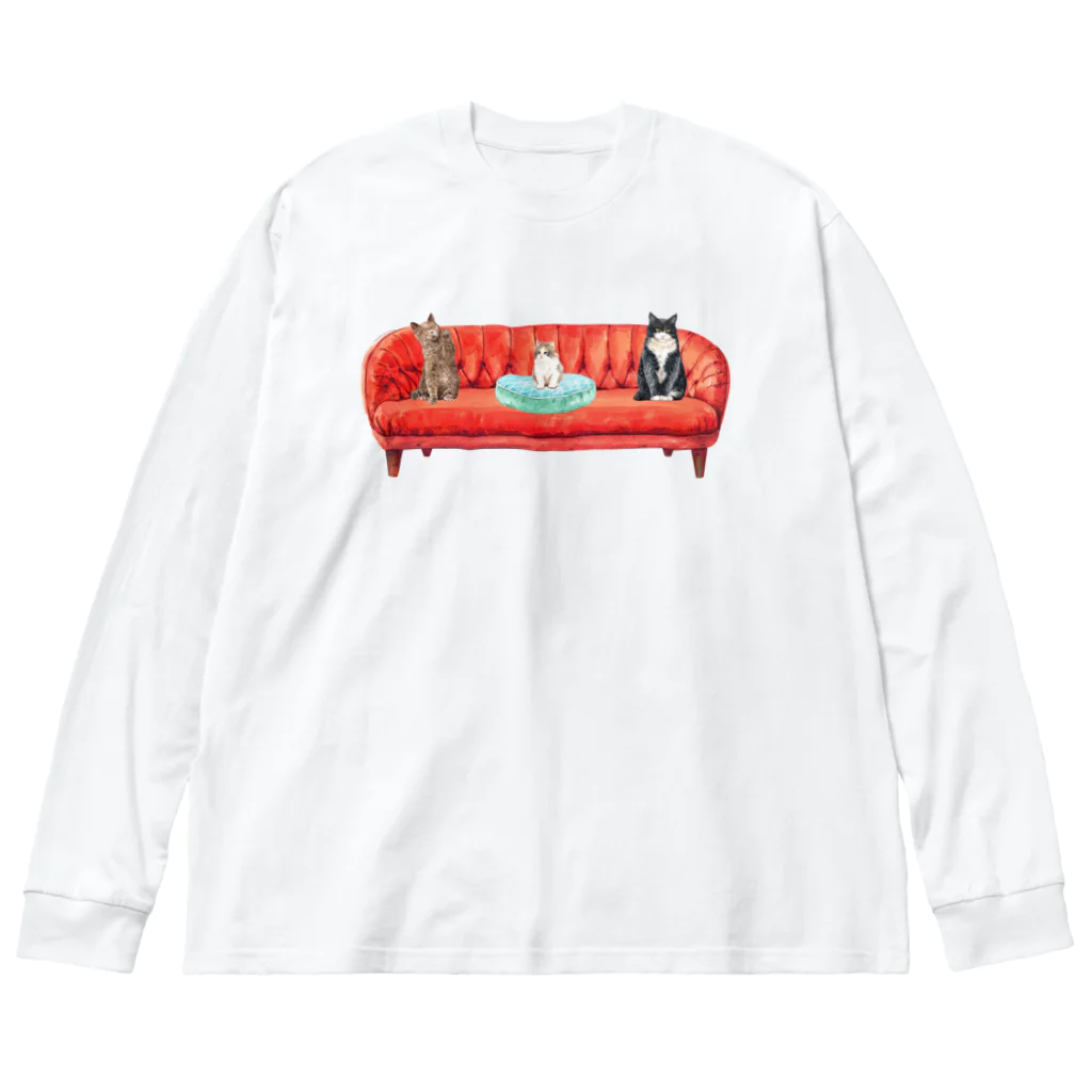 SANKAKU DESIGN STOREの新入りと古参の緊張感溢れるソーシャルディスタンス(社会的距離)。 Big Long Sleeve T-Shirt