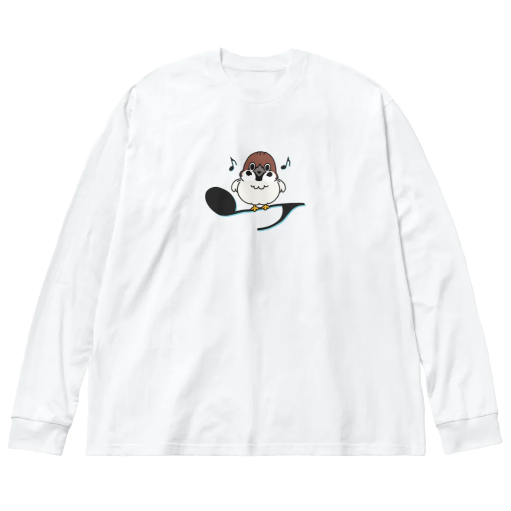 イラスト MONYAAT のスズメがちゅん A_M ビッグシルエットロングスリーブTシャツ