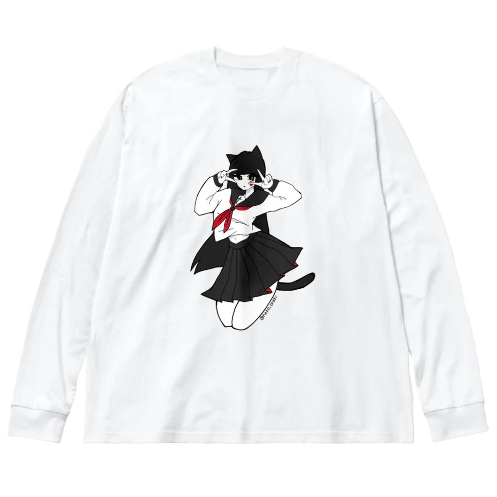 音子 の音子ピース ビッグシルエットロングスリーブTシャツ