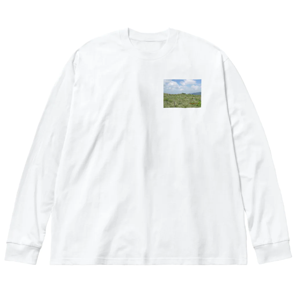 チャレンジャーニシヤマショップの四国カルストの風景 ビッグシルエットロングスリーブTシャツ