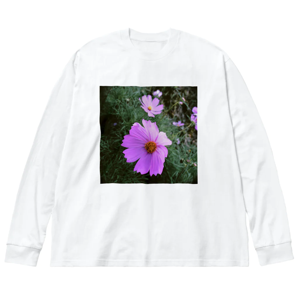 L・I・F・Eの花・秋桜 ビッグシルエットロングスリーブTシャツ