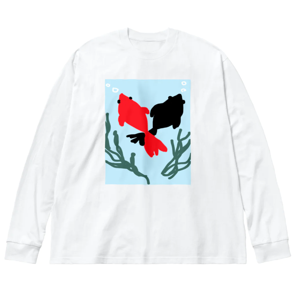 inko andの交錯する金魚 ビッグシルエットロングスリーブTシャツ