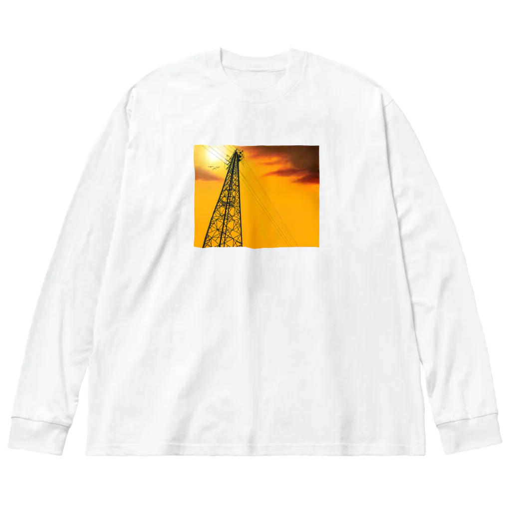 Psyche Webの夕景 ビッグシルエットロングスリーブTシャツ