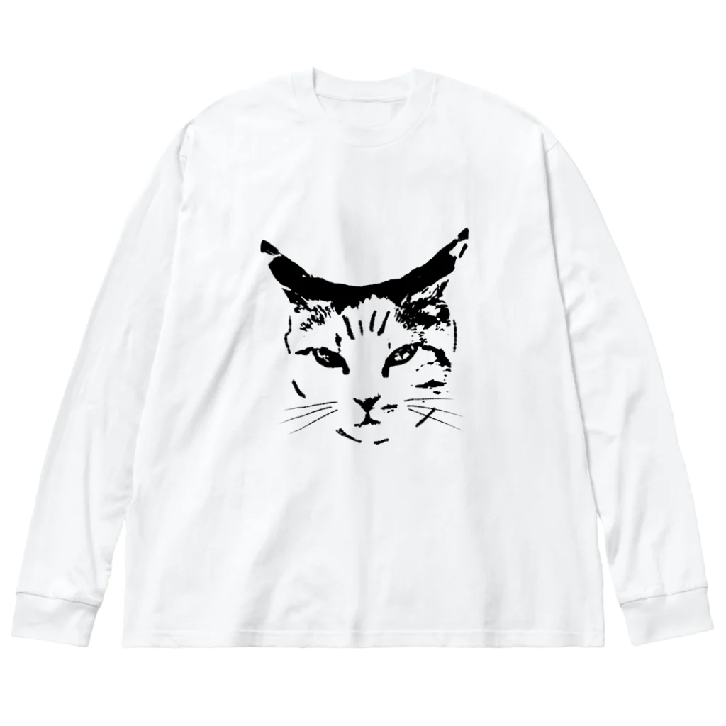 小鳥と映画館の睨んでるネコ Big Long Sleeve T-Shirt