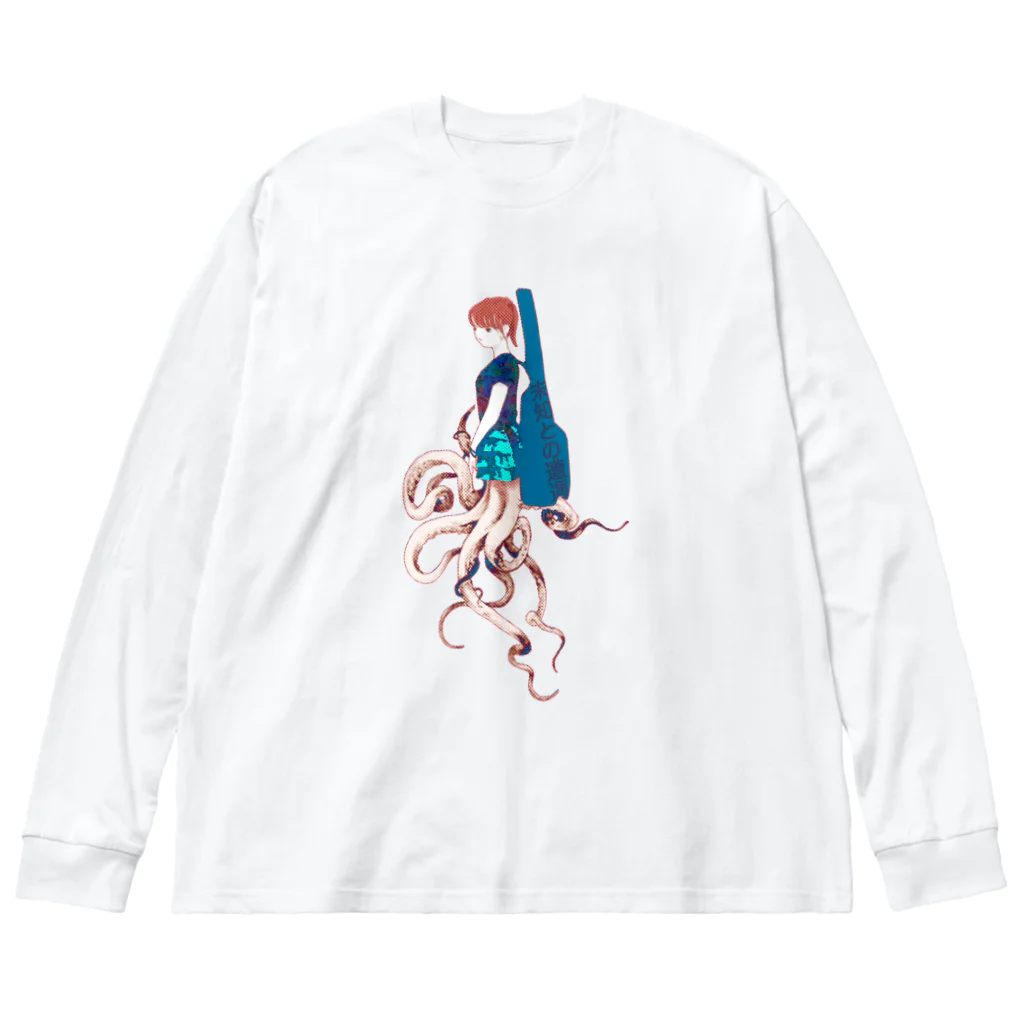 やまびこやまのロックタコ少女003 ビッグシルエットロングスリーブTシャツ