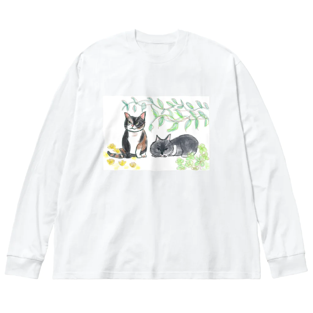 Yuki2222の野良猫 ビッグシルエットロングスリーブTシャツ