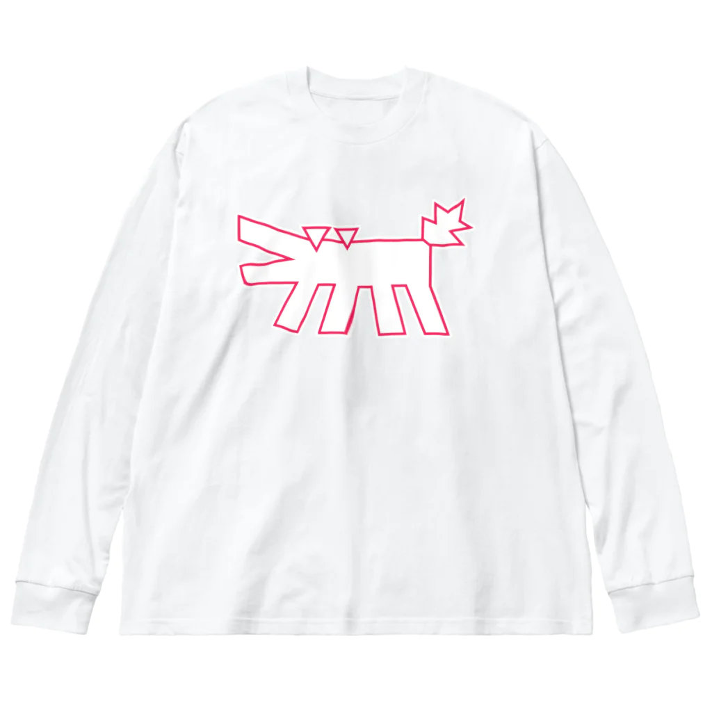 ぺちぺち工房 Pechi Pechi Atelierのキースヘリング風 うちの犬 Big Long Sleeve T-Shirt