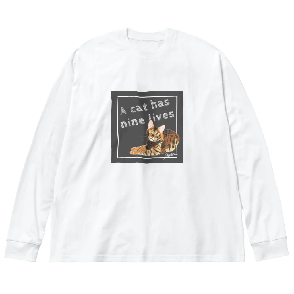 うさどん商店のベンガルキャット ビッグシルエットロングスリーブTシャツ