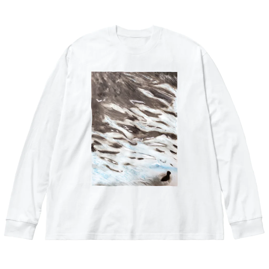 白山の山ショップの川を行くカモ Big Long Sleeve T-Shirt