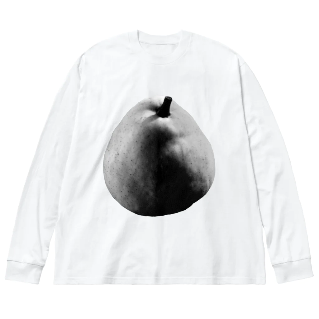 ハヤシ屋の洋梨好き-monochrome  ビッグシルエットロングスリーブTシャツ