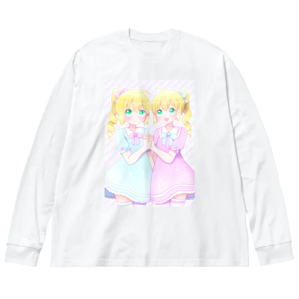 かわいいもののおみせ　いそぎんちゃくの双子ちゃん ビッグシルエットロングスリーブTシャツ