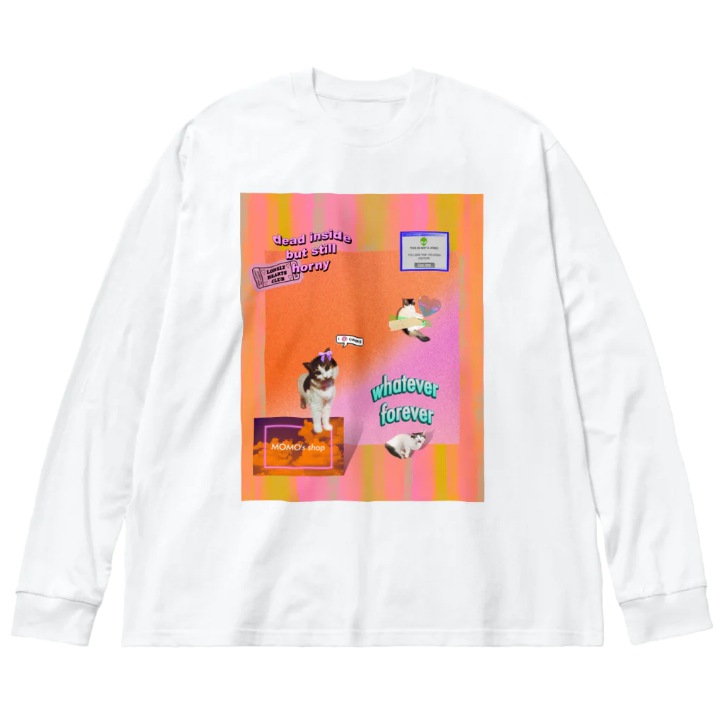 𝙈𝙊𝙈𝙊'𝙨 𝙎𝙝𝙤𝙥のvintage vaporwave #02 ビッグシルエットロングスリーブTシャツ