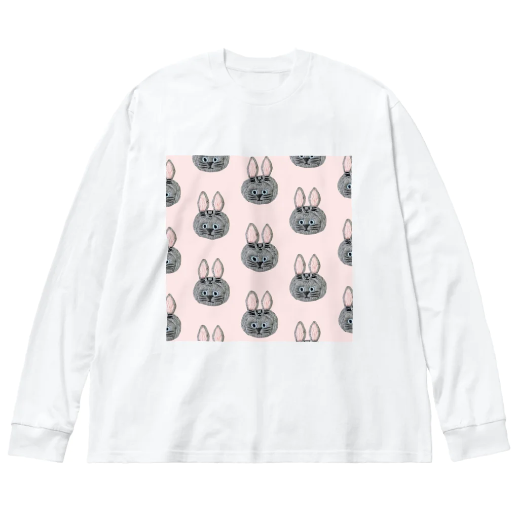 CHOPPIRIのかぶる猫[うさぎ(灰色)ver.](ロシアンブルー) Big Long Sleeve T-Shirt