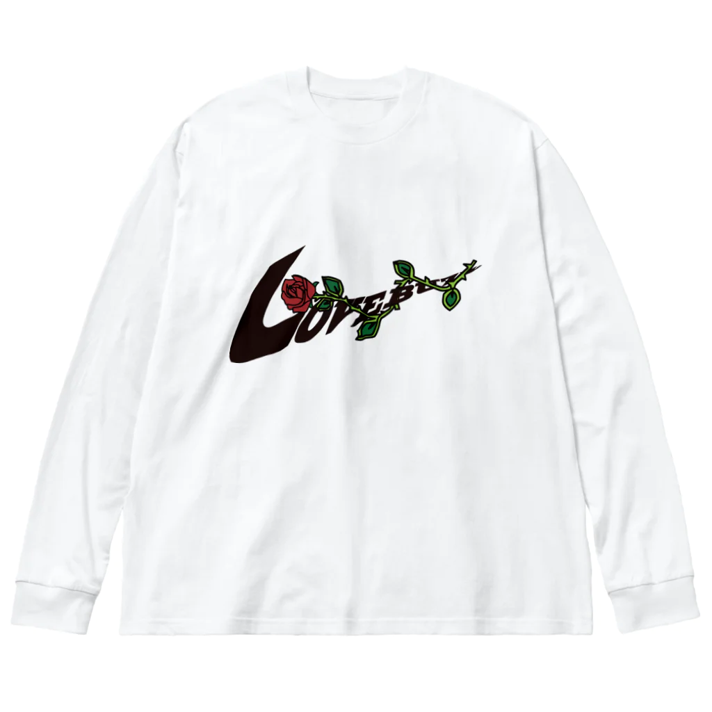 ラブバズの"LOVEBUZZ"REDROSE/BLK/MINI ビッグシルエットロングスリーブTシャツ