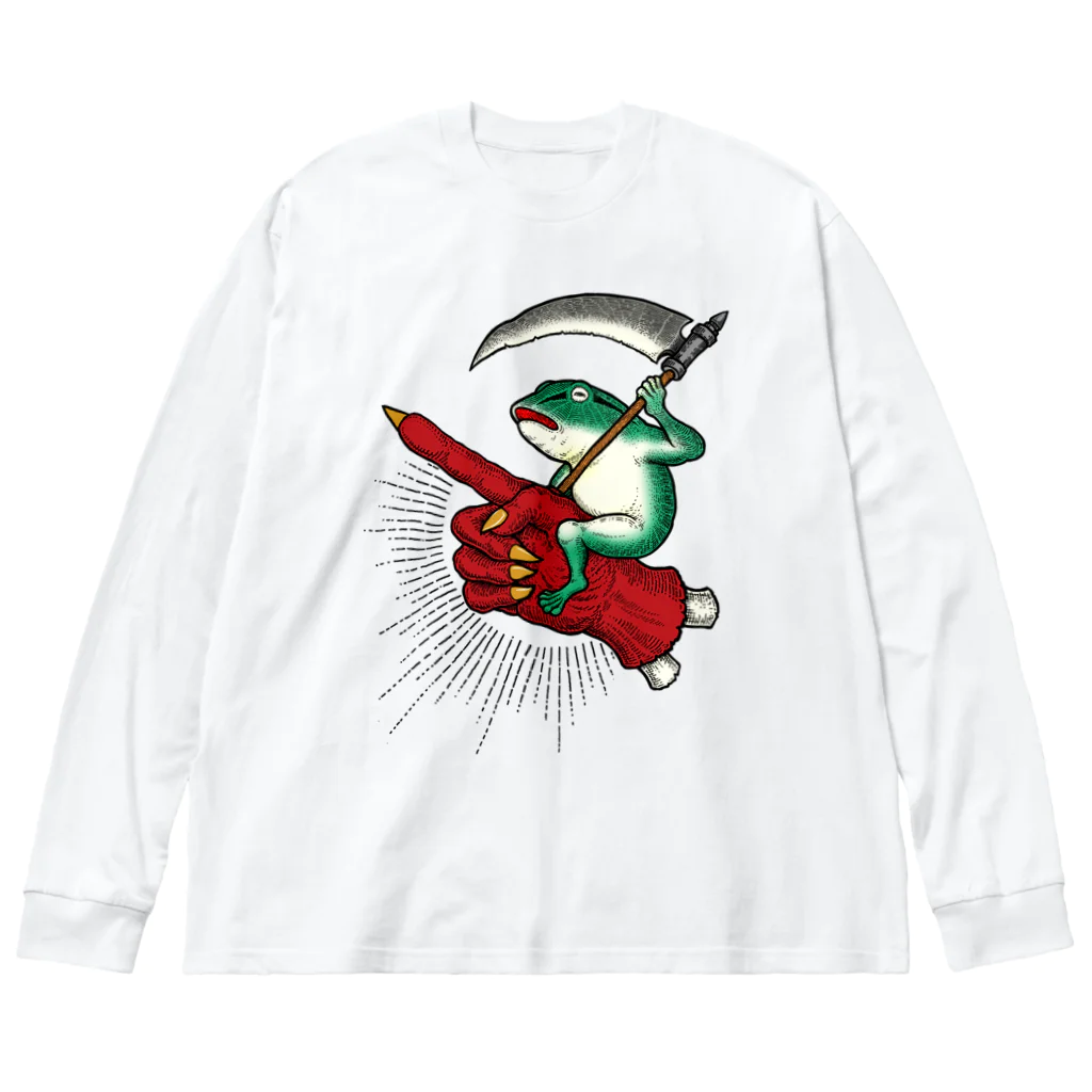 DM7WORKSのお試し支店のBRUTAL FROG ARMY 蛙ライダー ビッグシルエットロングスリーブTシャツ