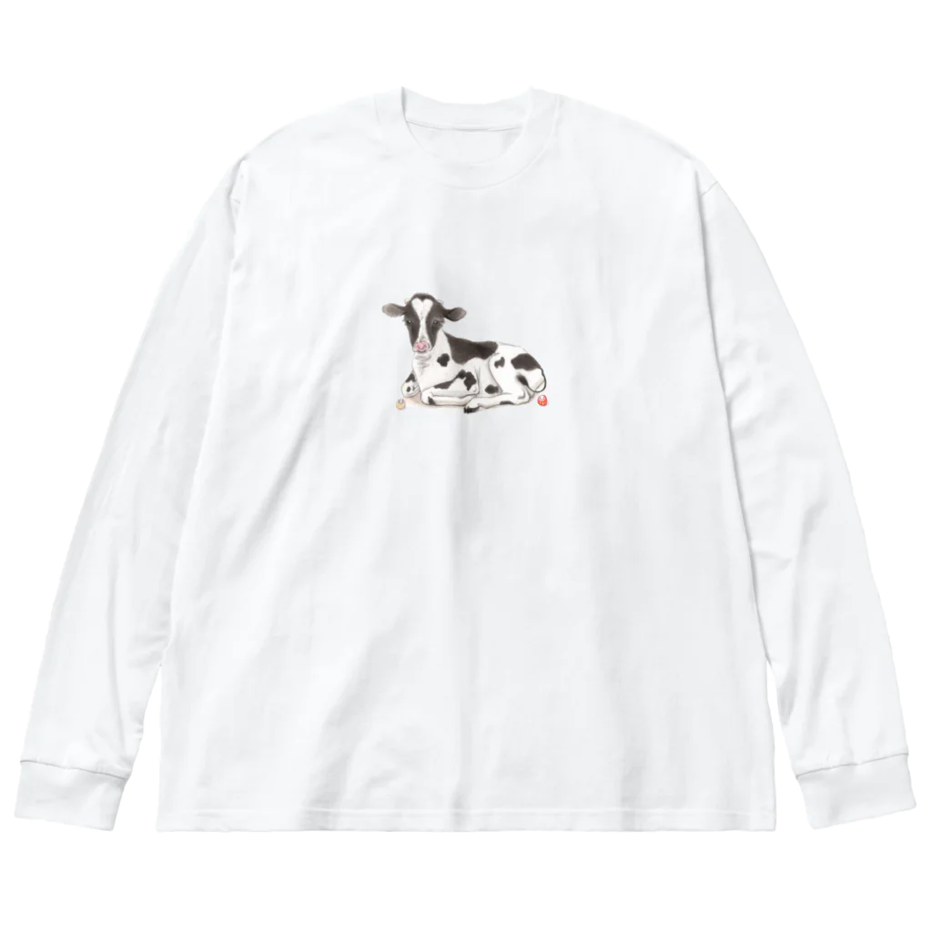 ゆずずショップの牛　とだるまさん Big Long Sleeve T-Shirt