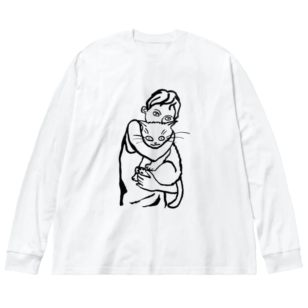 マイマイタケのニャンコ吸っとけ（白猫） Big Long Sleeve T-Shirt