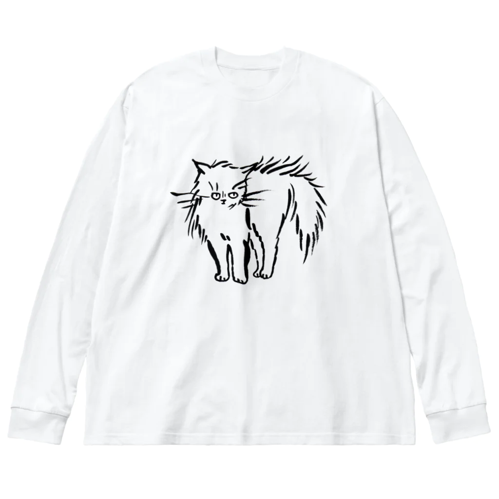 マイマイタケの怒ってます（白猫） Big Long Sleeve T-Shirt