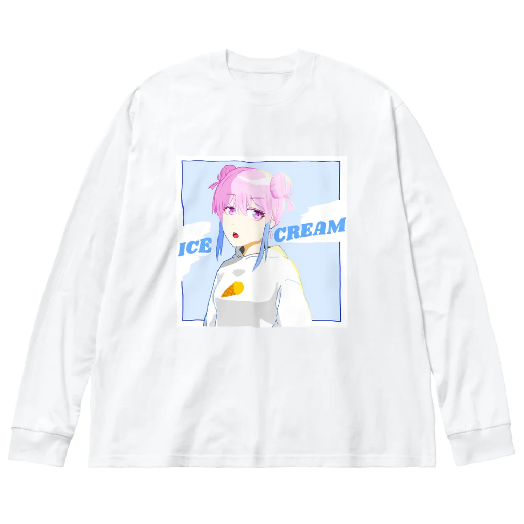 らいおん's SHOPのあいすくりーむ🍨女の子 Big Long Sleeve T-Shirt