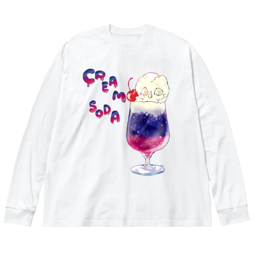 みあまゆあのスカルクリームソーダ ビッグシルエットロングスリーブTシャツ