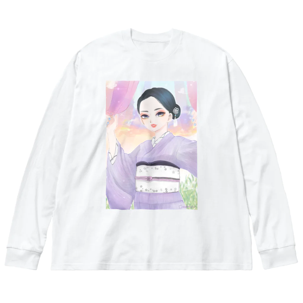 もかふしぎ🐰の夏着物カゲロウ Big Long Sleeve T-Shirt