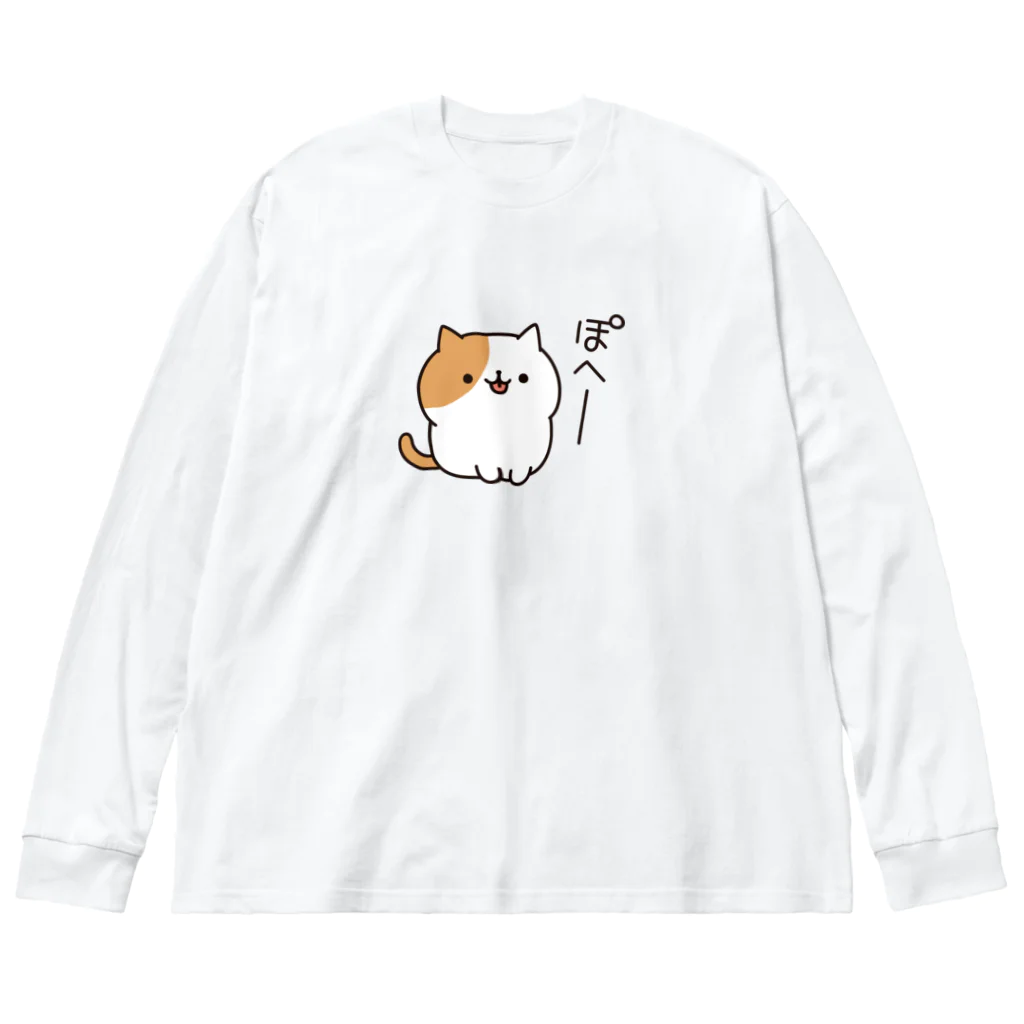 DECORの毎日ぶちにゃんこ　ぽへーver. ビッグシルエットロングスリーブTシャツ