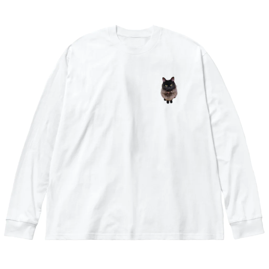 ぐるぐるにゃーにゃのくろ猫まりも ちっこいver Big Long Sleeve T-Shirt