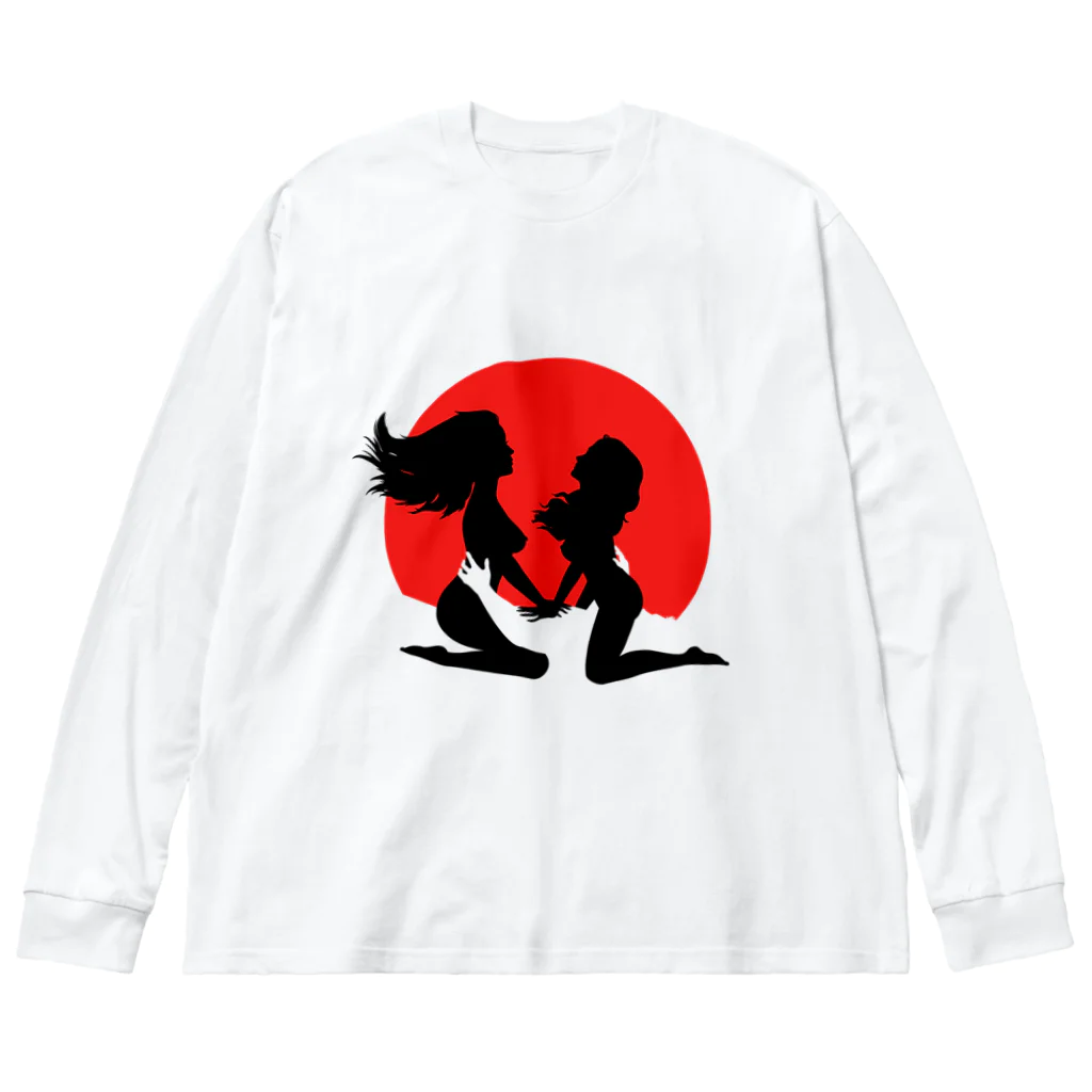 NOBODY754のThreesome Sun (Black) ビッグシルエットロングスリーブTシャツ