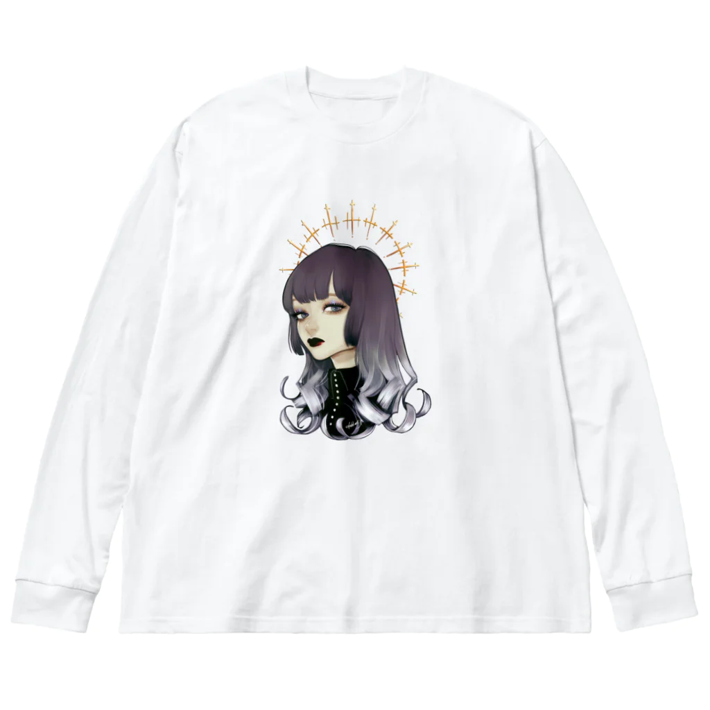 dahlia shop SUZURIのpretty baby (Halo ver) 透過 Big Long Sleeve T-Shirt