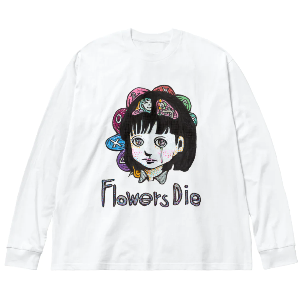 bourutarouのFlower Dies ビッグシルエットロングスリーブTシャツ