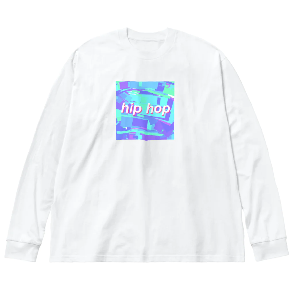 rabbit.bのhip hop(blue) ビッグシルエットロングスリーブTシャツ